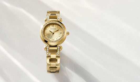 GUESS GW0869L4 Quartz Women’s Ginger Gold-Tone Analog Watch with Gold Dial & Stainless Steel Strap