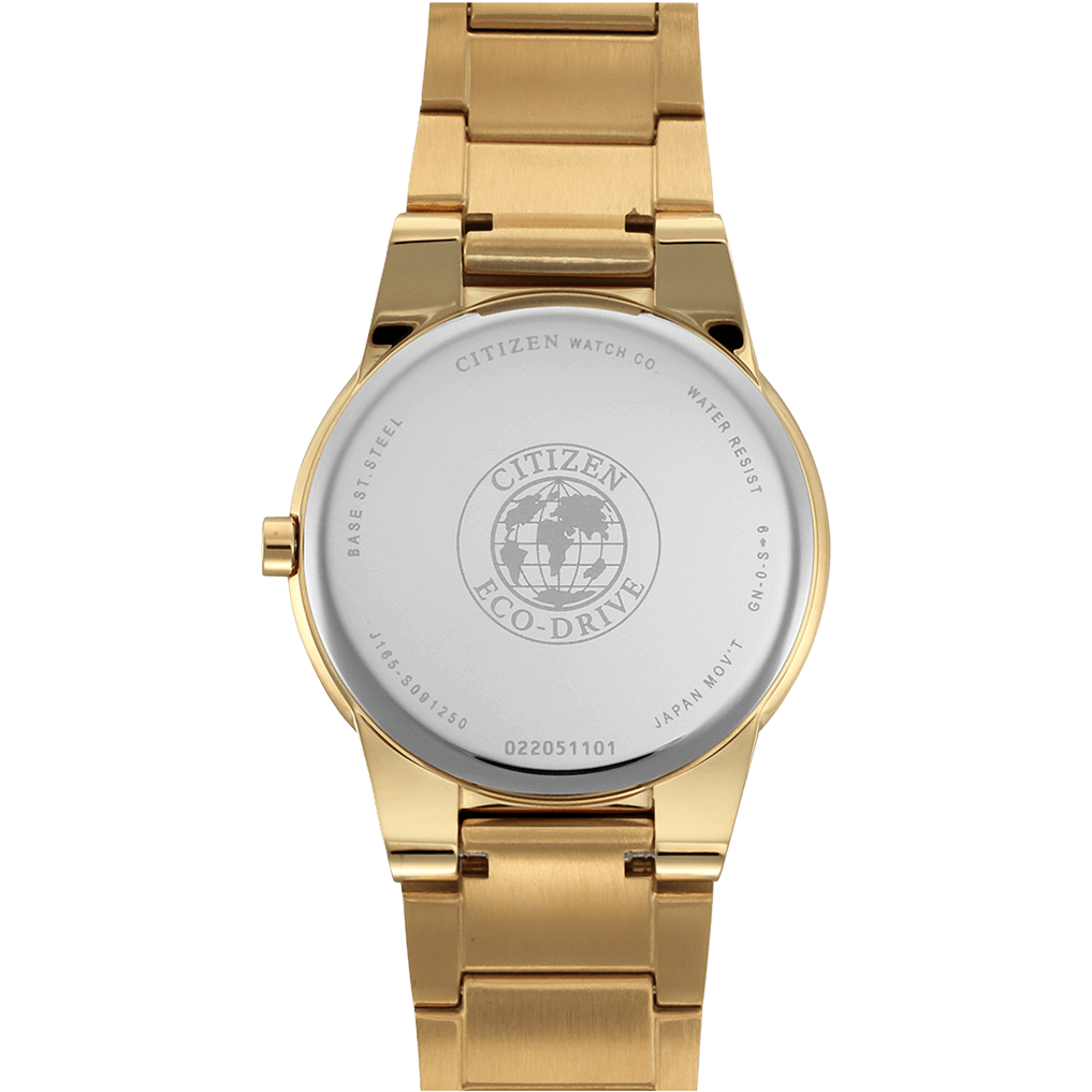 Citizen AU106256E Eco-Drive Quartz Analog Black Dial with Gold-Tone Stainless Steel Watch for Men