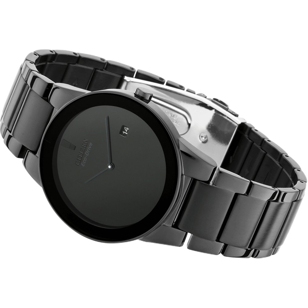 Citizen AU1065-58E Eco-Drive Quartz Analog Black Dial with Black Stainless Steel Watch for Men