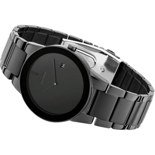 Citizen AU1065-58E Eco-Drive Quartz Analog Black Dial with Black Stainless Steel Watch for Men