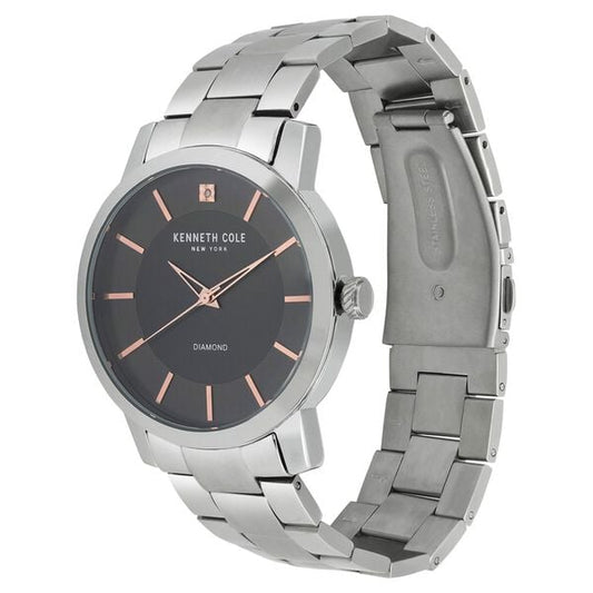Kenneth Cole KC15114001MN Analog Quartz Men Grey Dial Stainless Steel Bracelet Watch