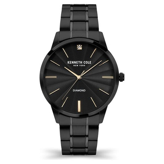 Kenneth Cole KCWGG2122902MN men’s black dial watch front