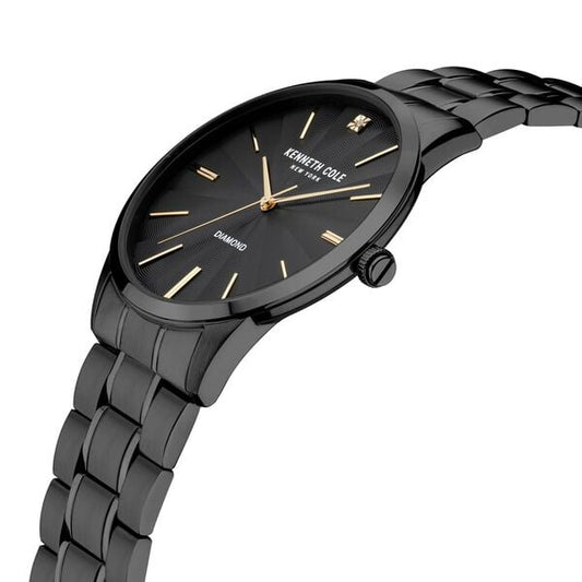 Kenneth Cole KCWGG2122902MN black stainless steel bracelet close-up