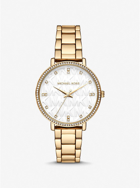 Michael Kors MK4666I Women Quartz White Dial Gold-Tone Stainless Steel Pyper Watch