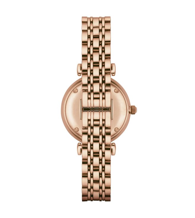 Emporio Armani AR1909 Gianni T-Bar Women's Mother of Pearl Rose Gold Stainless Steel Watch