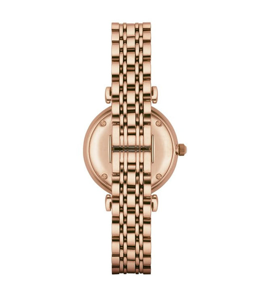Emporio Armani AR1909 Gianni T-Bar Women's Mother of Pearl Rose Gold Stainless Steel Watch