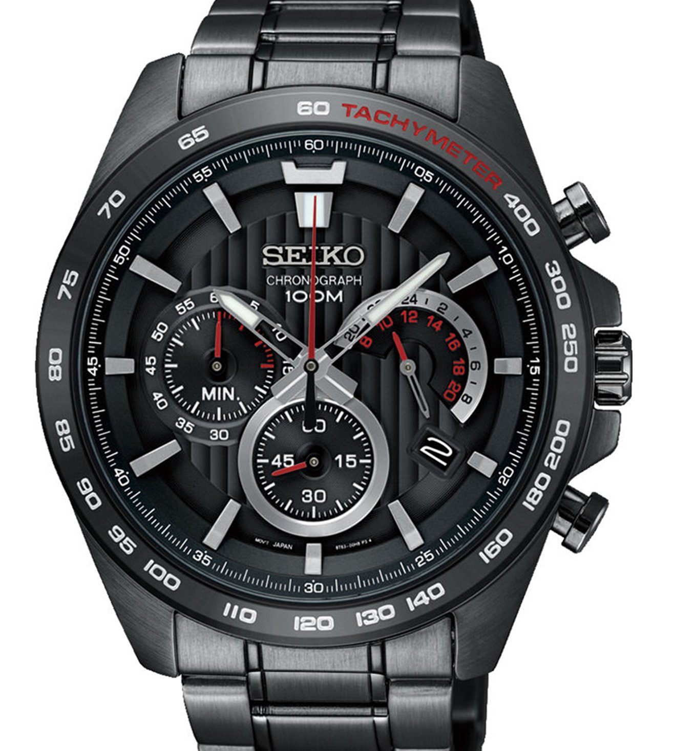 Seiko SSB311P1 Men Quartz Black Dial Stainless Steel Chronograph Watch