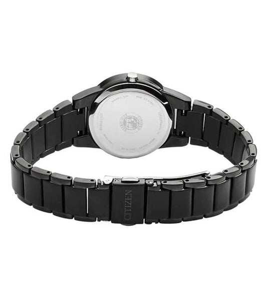 Citizen GA1055-57F Axiom Eco-Drive Women’s Watch | Black Dial | Black Stainless Steel Bracelet | Date Display | Light-Powered