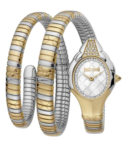 Just Cavalli JC1L189M0075 Women Quartz Silver Dial Two-Tone Stainless Steel Snake Watch