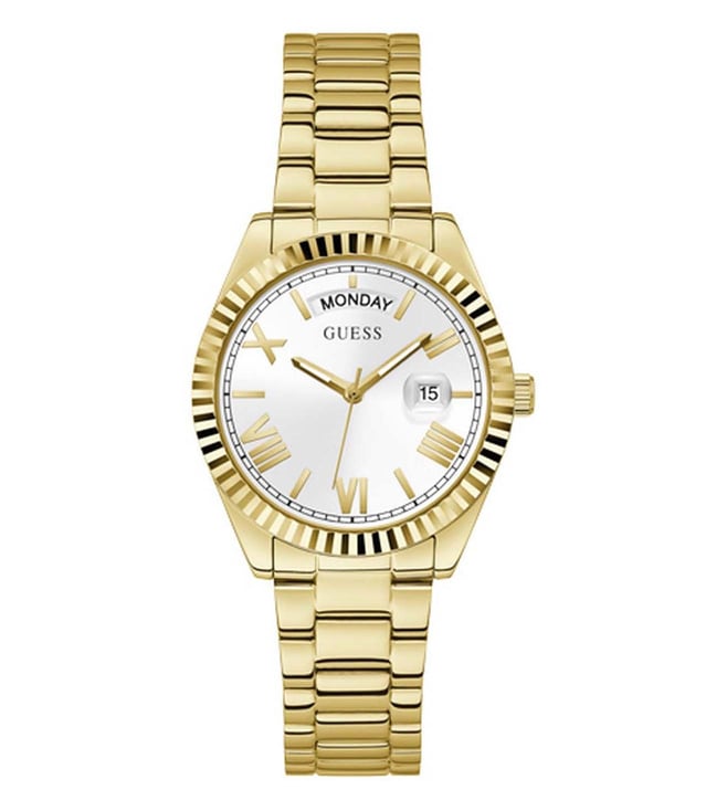Guess GW0308L2 Analog Quartz Women White Dial Gold Stainless Steel Strap Watch