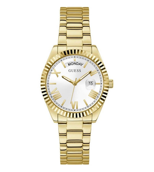 Guess GW0308L2 Analog Quartz Women White Dial Gold Stainless Steel Strap Watch