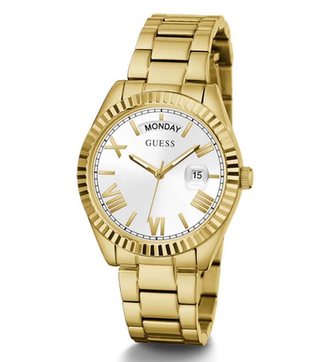 Guess GW0308L2 Analog Quartz Women White Dial Gold Stainless Steel Strap Watch