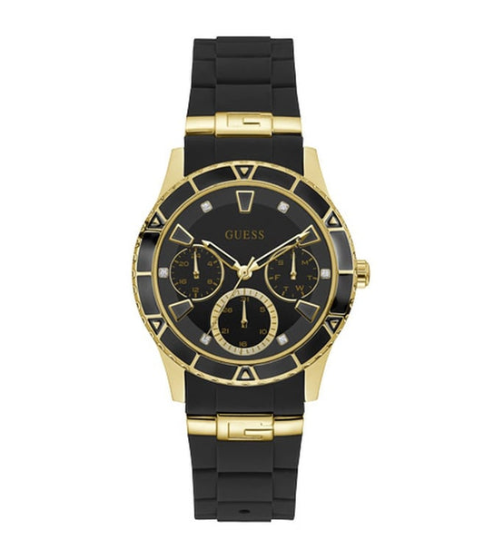 Guess W1157L1 Analog Quartz Women Gold Dial Silicone Strap Watch