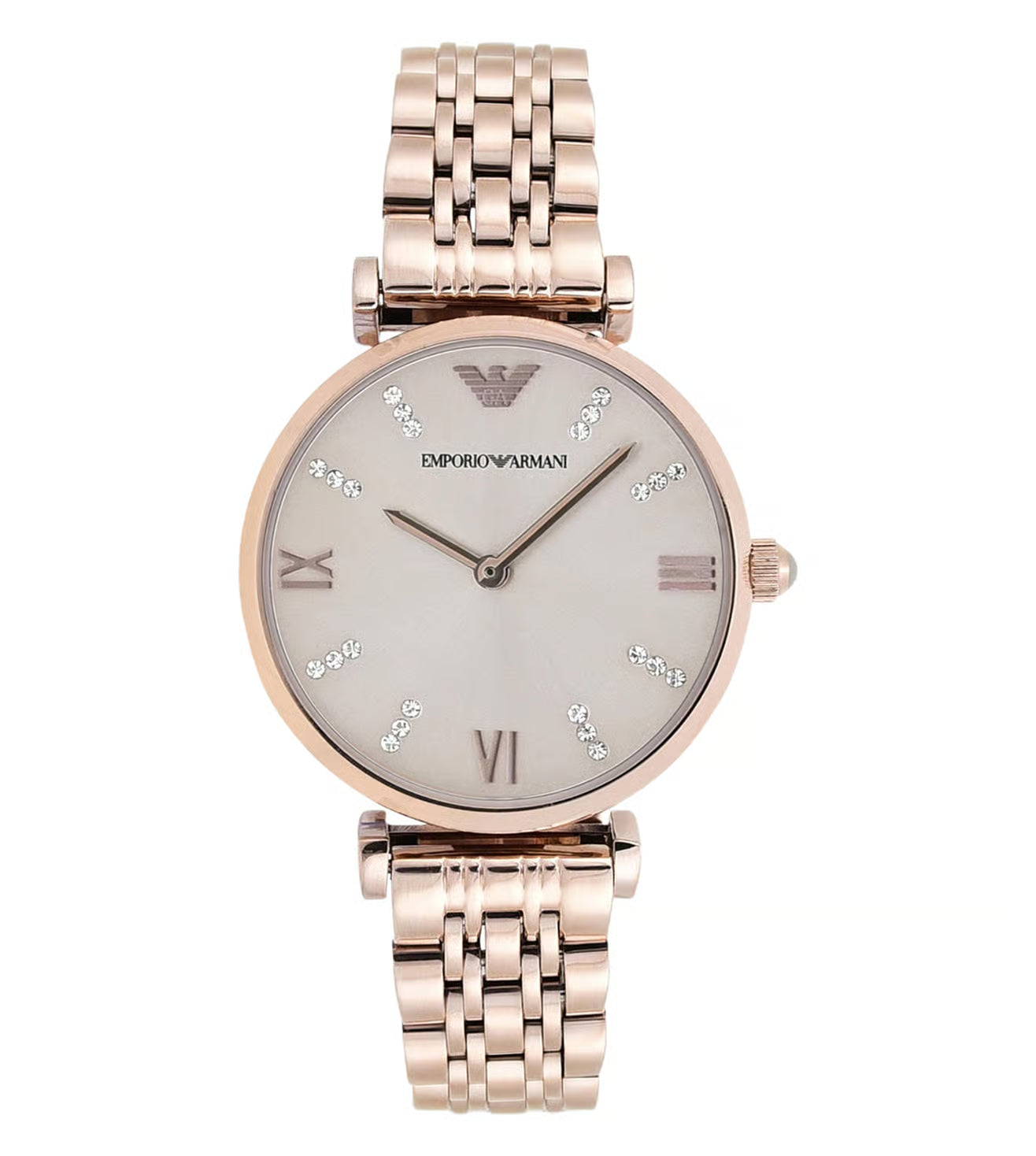 Emporio Armani AR11059 Gianni T-Bar Women's Rose Gold Stainless Steel Analog Quartz Watch 32mm | Luxury Designer Watch