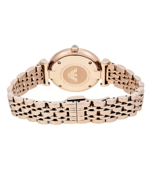 Emporio Armani AR11059 Gianni T-Bar Women's Rose Gold Stainless Steel Analog Quartz Watch 32mm | Luxury Designer Watch