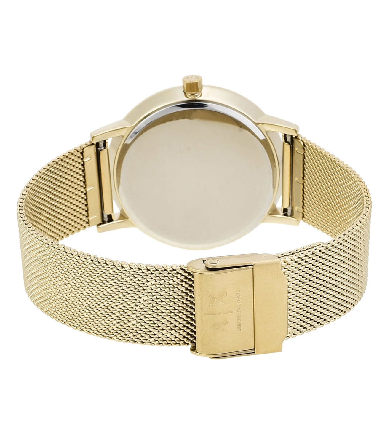 Armani Exchange AX5536 Women’s Analog Gold Sunray Dial Stainless Steel Mesh Bracelet Watch