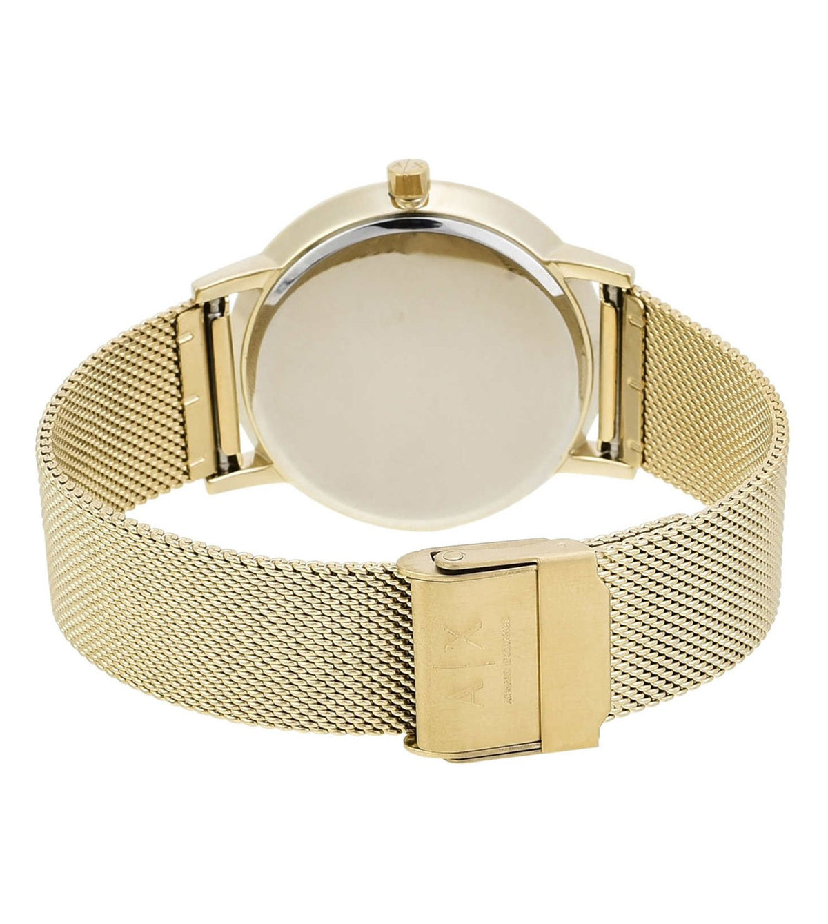 Armani Exchange AX5536 Women’s Analog Gold Sunray Dial Stainless Steel Mesh Bracelet Watch
