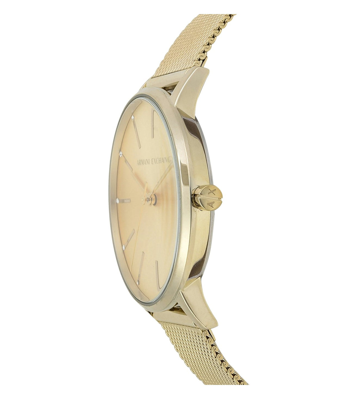 Armani Exchange AX5536 Women’s Analog Gold Sunray Dial Stainless Steel Mesh Bracelet Watch