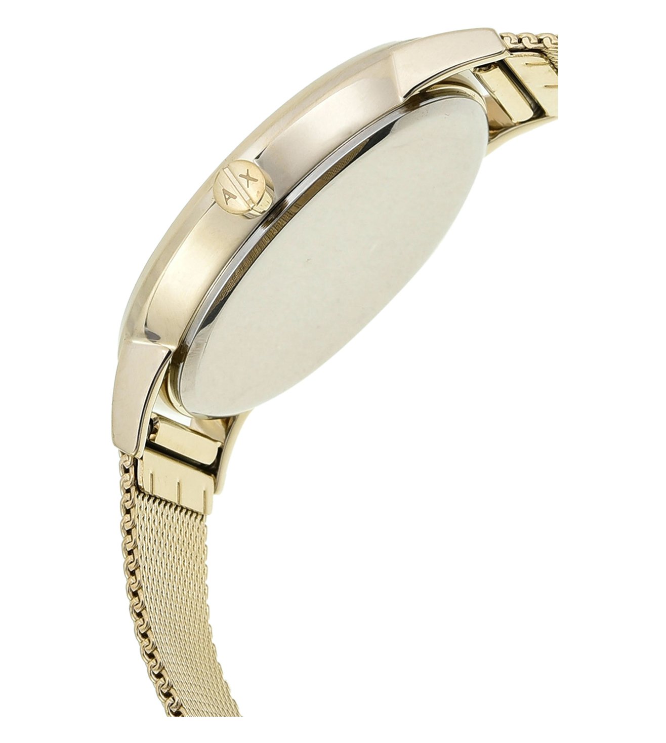 Armani Exchange AX5536 Women’s Analog Gold Sunray Dial Stainless Steel Mesh Bracelet Watch