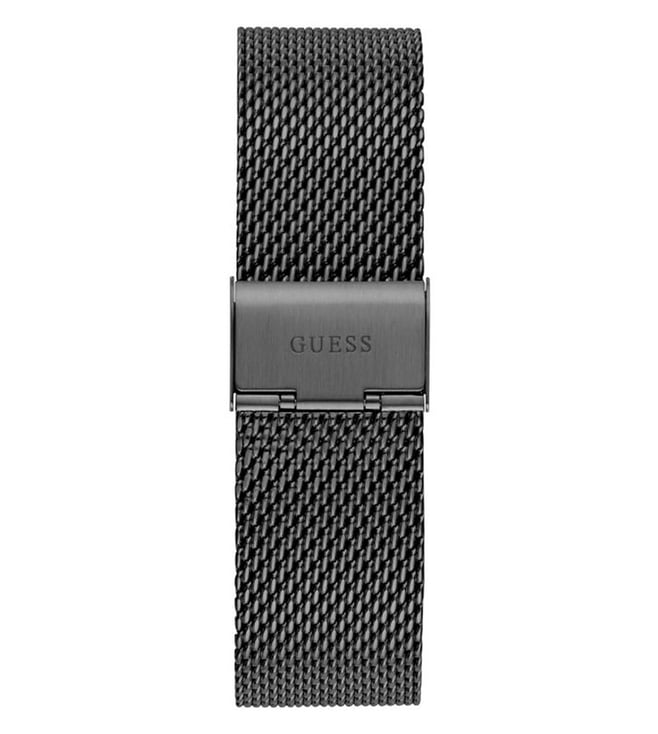 Guess GW0582G3 Analog Quartz Men Black Dial Black Stainless Steel Mesh Strap Watch
