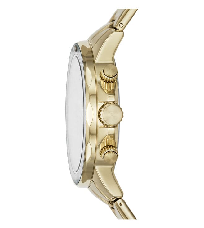 Fossil BQ2493I Men's Quartz Multifunction Watch Green Dial Gold Stainless Steel Strap