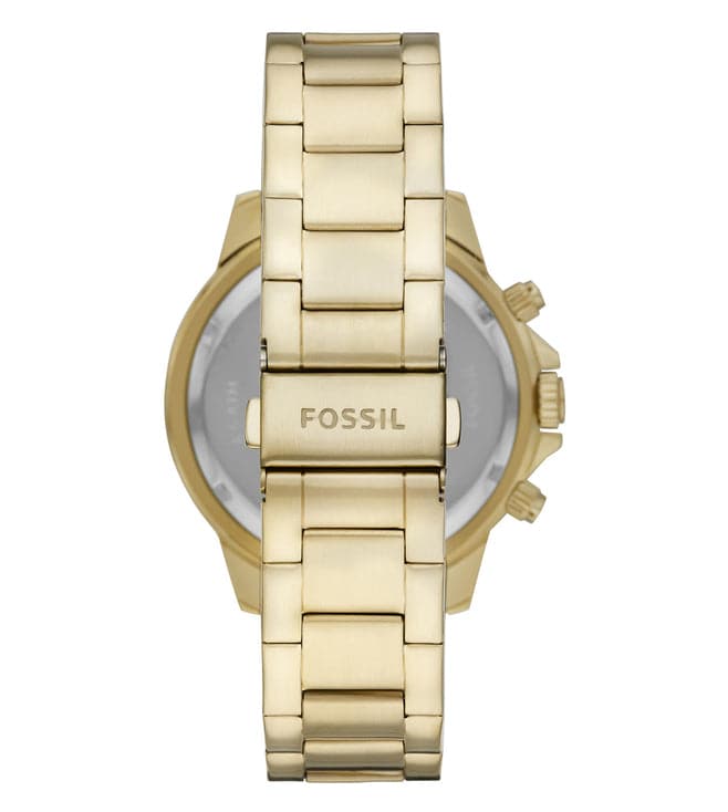 Fossil BQ2493I Men's Quartz Multifunction Watch Green Dial Gold Stainless Steel Strap