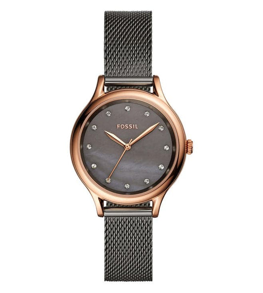 Fossil BQ3393I women rose gold dial watch front view