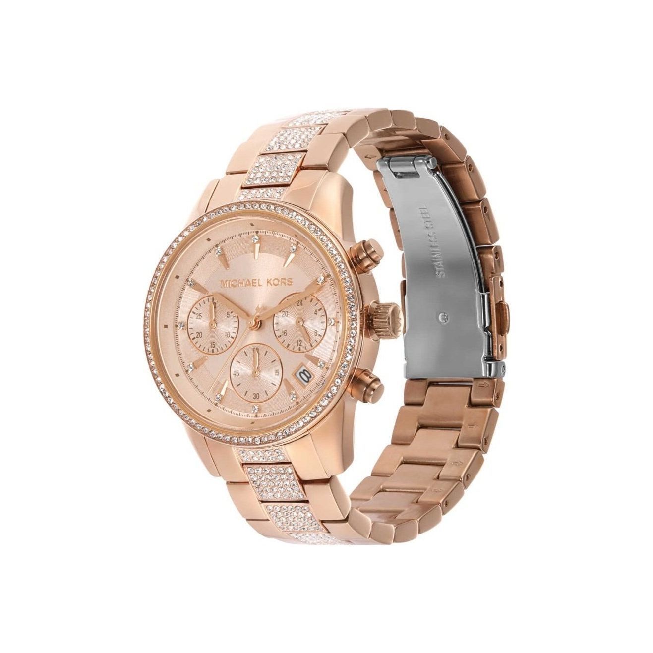 Michael Kors MK6485I Women Quartz Rose Gold Dial Stainless Steel Chronograph Watch