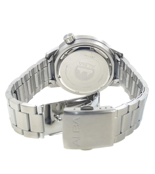 Alba AL4245X1 Analog Automatic Men’s Watch with Blue Dial & Silver Stainless Steel Strap