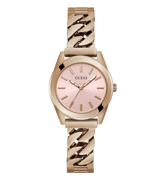 Guess GW0653L2 Analog Quartz Women Pink Dial Rose Gold Stainless Steel Bracelet Watch