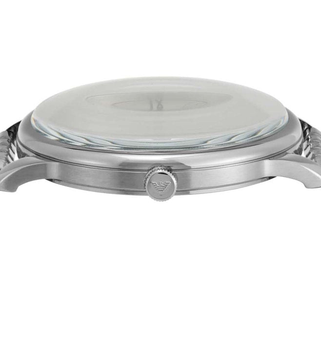 Emporio Armani AR11599 Minimalist Men's Silver Dial Stainless Steel Analog Watch