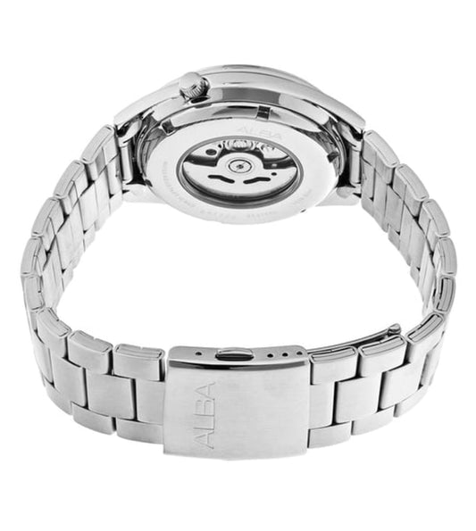 Alba AL4325X1 Automatic Men’s Watch with Gold (Amber) Dial & Silver Stainless Steel Strap