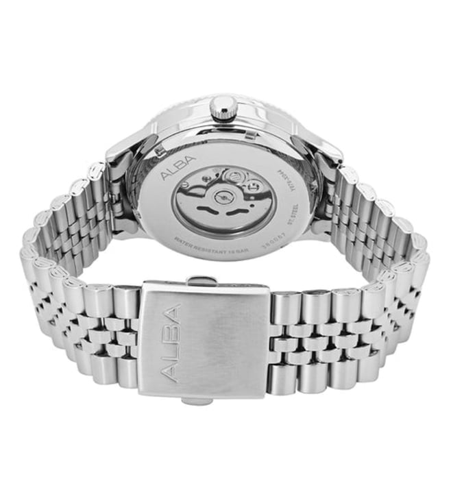 Alba AL4237X1 Automatic Men’s Watch with Blue Dial & Silver Stainless Steel Strap