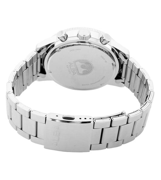 Alba AM3953X1 Men’s Chronograph Watch with Forest Green Dial & Silver Stainless-Steel Strap
