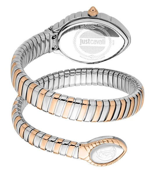 Just Cavalli JC1L322M0065 Women Quartz Silver Dial Rose Gold Stainless Steel Snake Watch