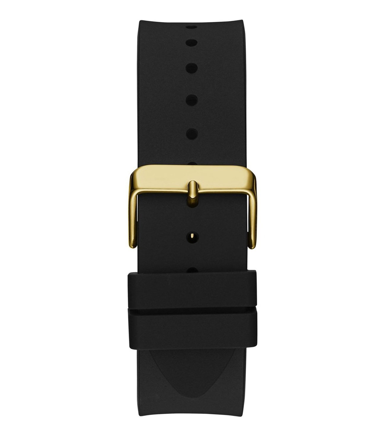 GUESS GW0781G4 Quartz Men’s Badge Black & Gold-Tone Analog Watch with Black Silicone Strap