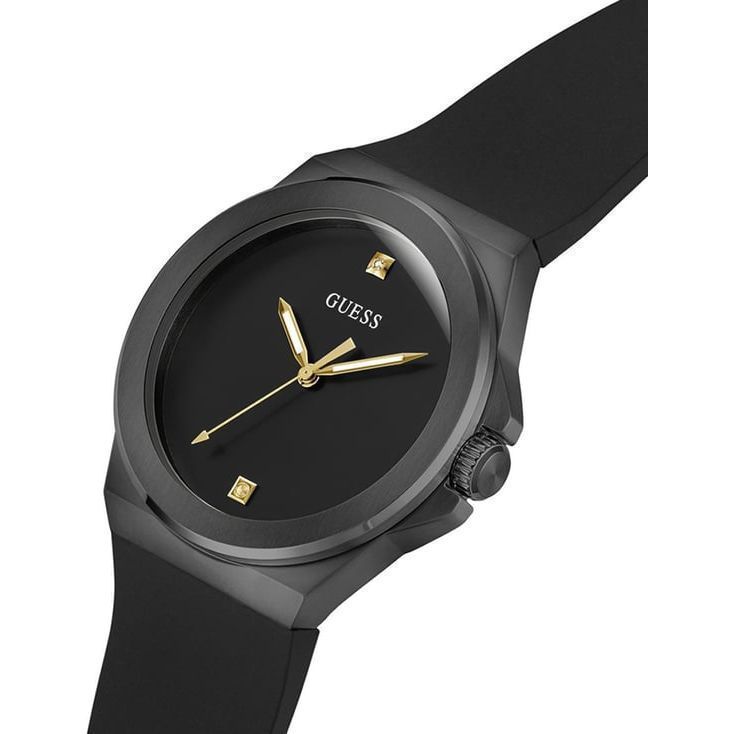GUESS GW0790G2 Quartz Men’s Vinyl Black Analog Watch with Black Silicone Strap