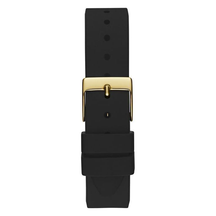 GUESS GW0766L3 Quartz Women’s Starstruck Gold-Tone Analog Watch with Green Dial & Black Silicone Strap
