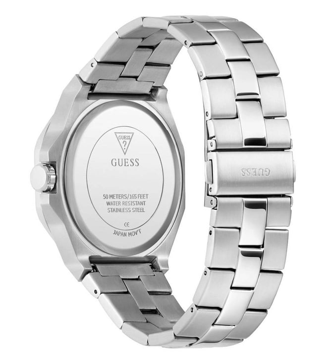 GUESS GW0849G1 Emperor Men's Quartz Analog Watch Blue Dial Silver-Tone Stainless Steel Bracelet