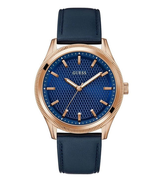 Guess GW0846G2 Men's Quartz Analog Watch Blue Dial Navy Leather Strap