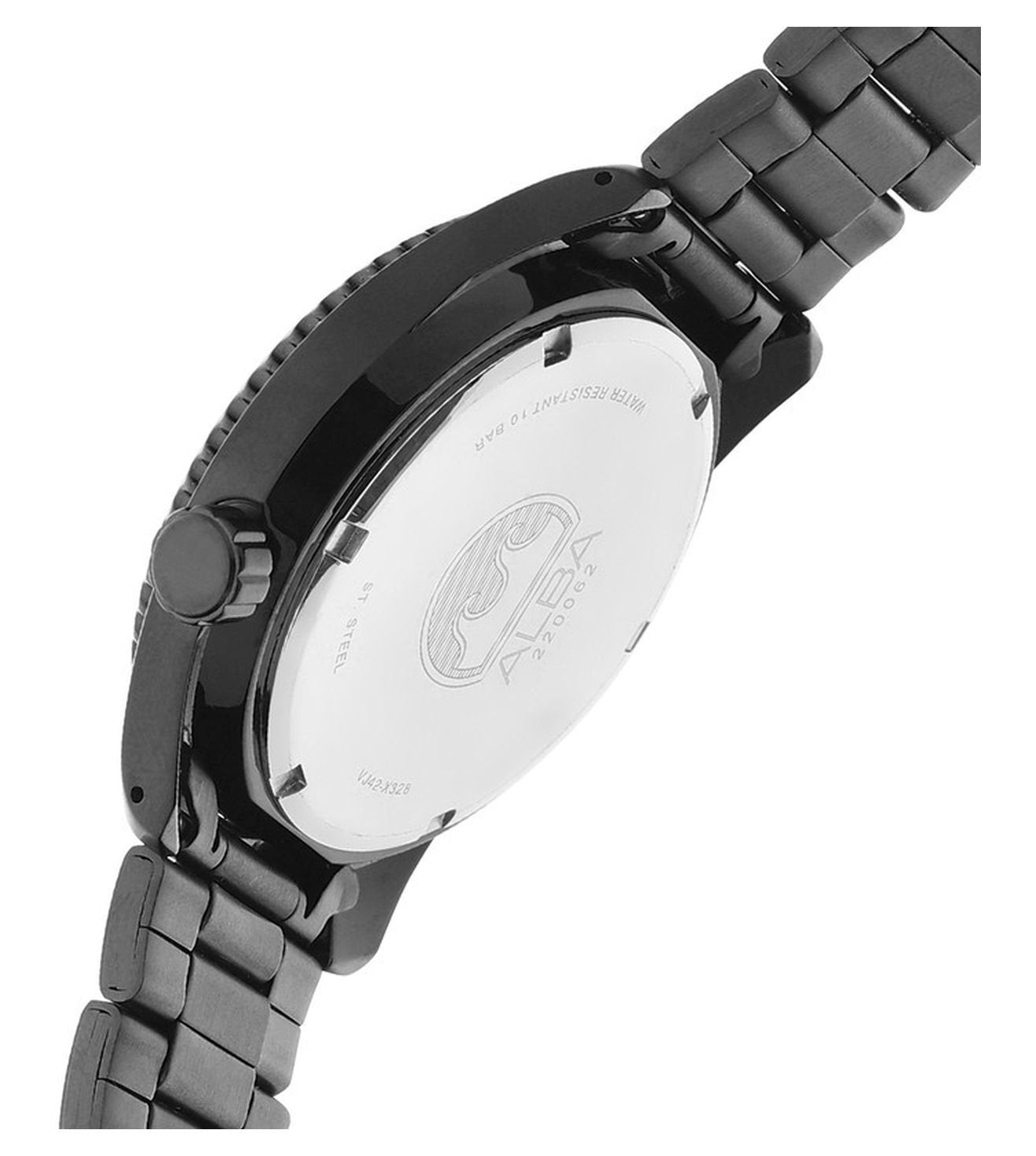 Alba AS9N93X1 Men’s Quartz Watch with Green-Black Gradient Dial & Silver Stainless Steel Strap