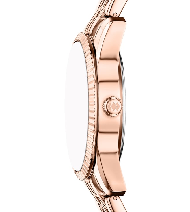 Fossil ES5459I Women's Quartz Day-Date Watch Grey Dial Rose Gold Stainless Steel Strap