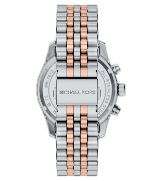 Michael Kors MK7610I Lexington Quartz Chronograph Green Dial Two-Tone Stainless Steel Women's Watch