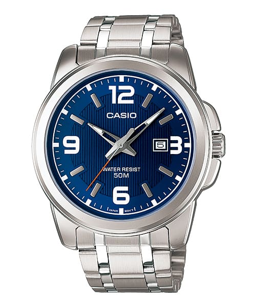 Casio A551 Enticer Men’s Quartz Analog Watch with Blue Dial, Silver Stainless Steel strap