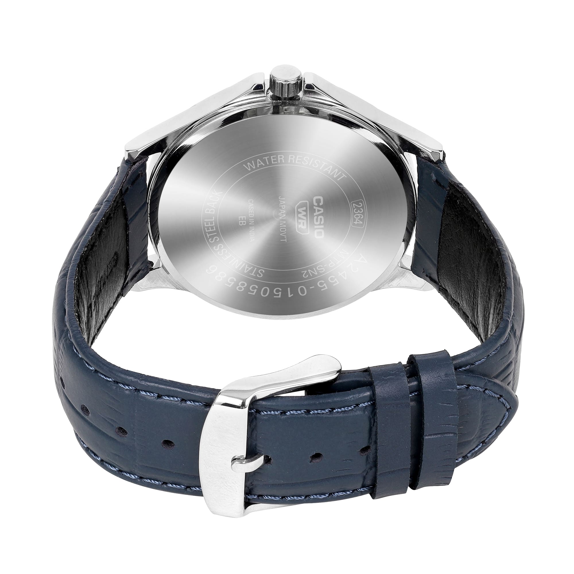 Casio A2455 Enticer Men’s Quartz Analog Watch with Blue Dial, Blue Leather Strap