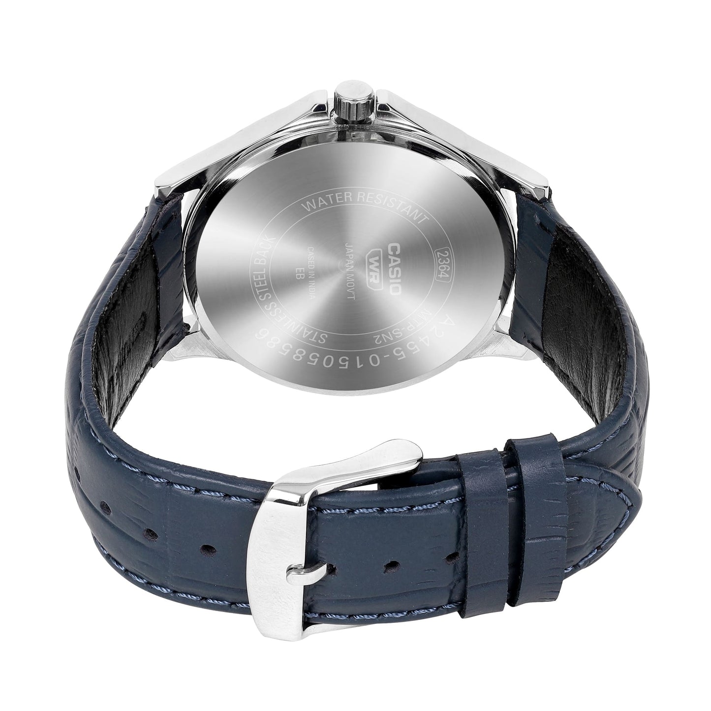 Casio A2455 Enticer Men’s Quartz Analog Watch with Blue Dial, Blue Leather Strap