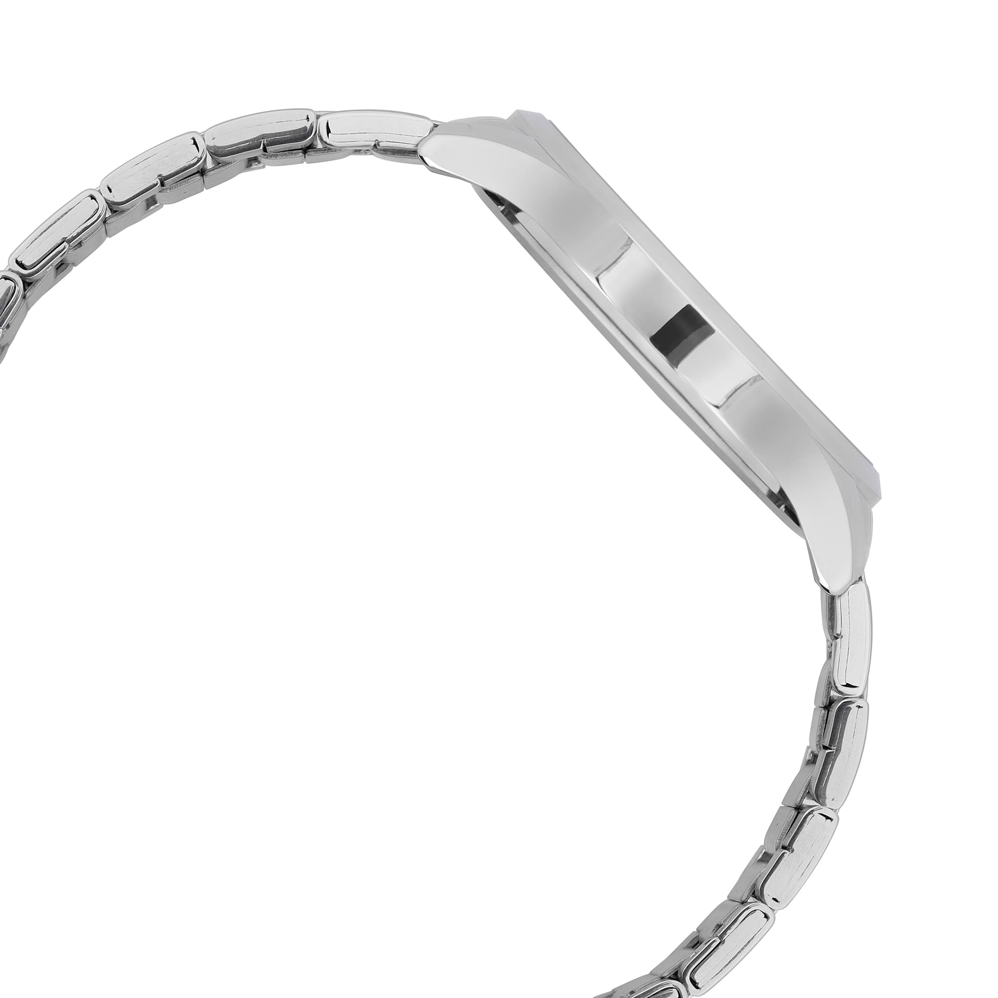 Casio A2452 Enticer Men’s Quartz Analog Watch with Black Dial, Silver Stainless Steel Strap