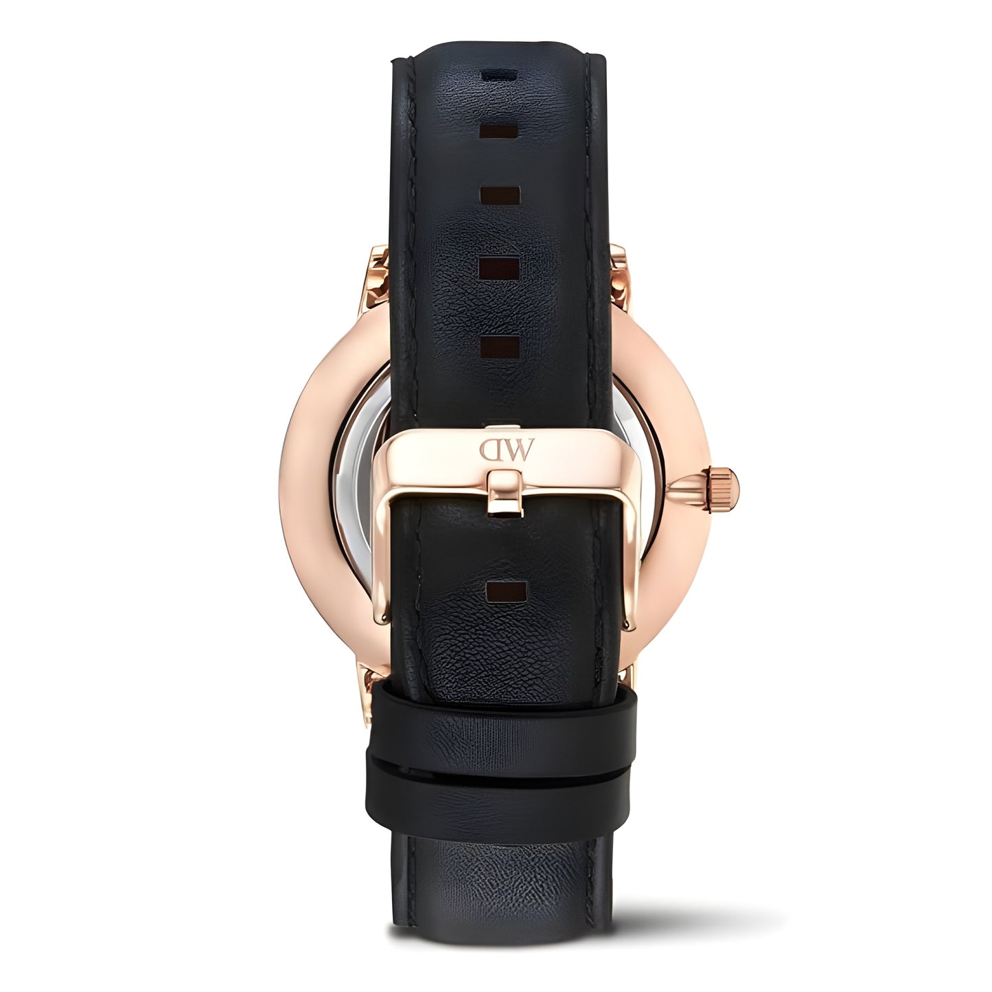 Daniel Wellington DW0DG1802 White Dial Men's Black Leather Analog Watch