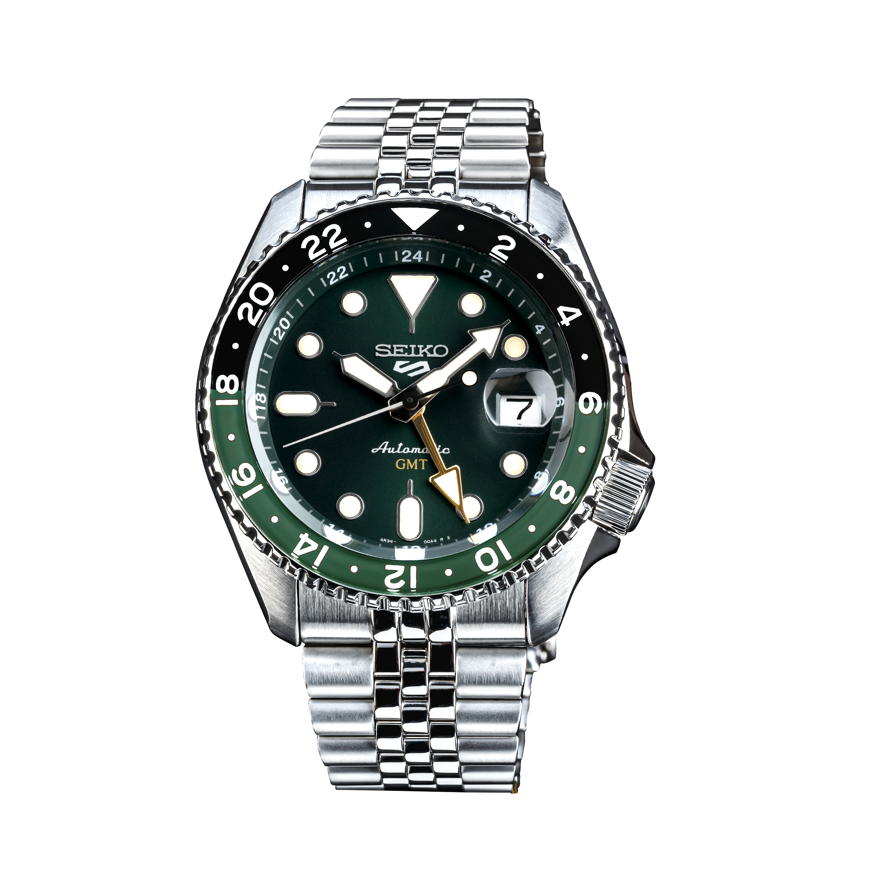Seiko SSK035K1 5 Sports SKX GMT Automatic Green Dial Stainless Steel Men's Watch