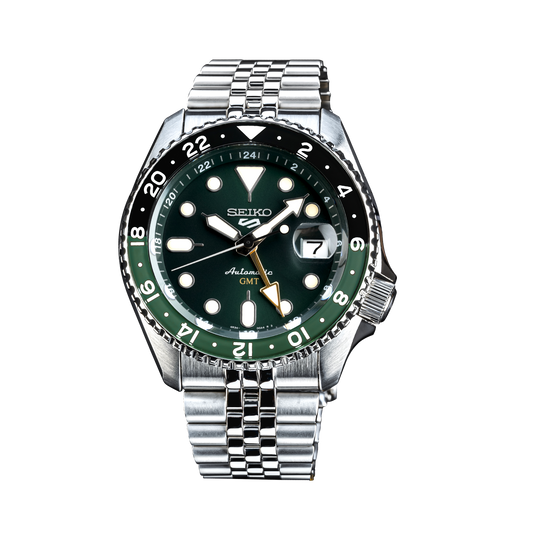 Seiko SSK035K1 5 Sports SKX GMT Automatic Green Dial Stainless Steel Men's Watch